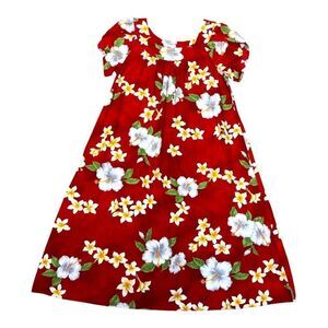 Vintage Royal Creations Hawaii S Hawaiian Muumuu Tiki Dress Split Sleeve Pocket